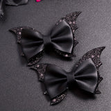 2pcs, Delicate Gothic Punk Bat Wings Design Hair Bows, Girls Halloween Style Casual Leisure Hair Accessories, Gift Photo Props