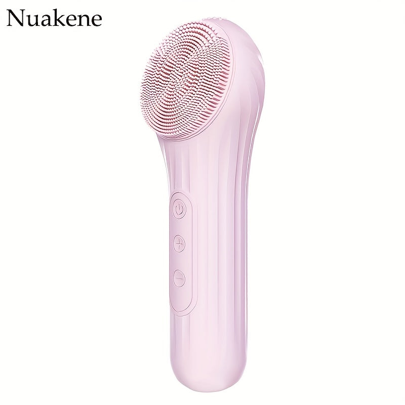 Nuakene Rechargeable 2-in-1 Facial Cleansing Brush, Electric Facial Cleansing Brush, Facial Cleansing Vibration Massage Brush, 5-Mode Facial Cleanser, Magnetic Charging, Women's Christmas Gift, Facial Cleansing Brush