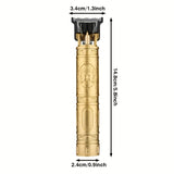 USB Rechargeable 320mAh Lithium Battery T9 Vintage Carving Men'S Electric Razor - Wet/Dry Shaving Clipper Body Hair Trimmer - ABS Plastic