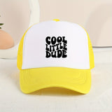 Casual Trendy "COOL LITTLE DUDE" Mesh Stitching Cap, Sun Protection Comfortable Breathable Cap For Summer Holiday Outdoor Traveling Boys And Girls Accessories