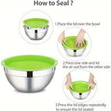 Mixing Bowls With Airtight Lids Set, 27PCS Stainless Steel Khaki Bowls With Grater Attachments, Non-Slip Bottoms & Kitchen Gadgets Set, Size 0.7, 4.5, 3.6, 2.7, 2.1, 1.7, 1.1QT, Great For Mixing & Serving