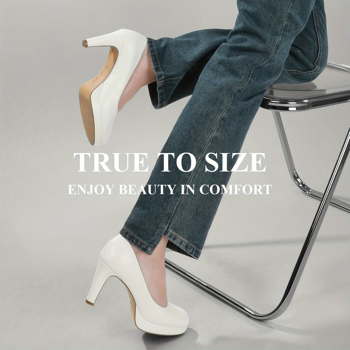 Women's Pumps - Womens Comfy Close Toe Heels - 3.15in Black Dress Shoes for Women - Comfortable Work Heels for Women - Black Heels, Nude Heels, White Heels, Golden Heels, Silver Heels for Women