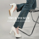 Women's Pumps - Womens Comfy Close Toe Heels - 3.15in Black Dress Shoes for Women - Comfortable Work Heels for Women - Black Heels, Nude Heels, White Heels, Golden Heels, Silver Heels for Women