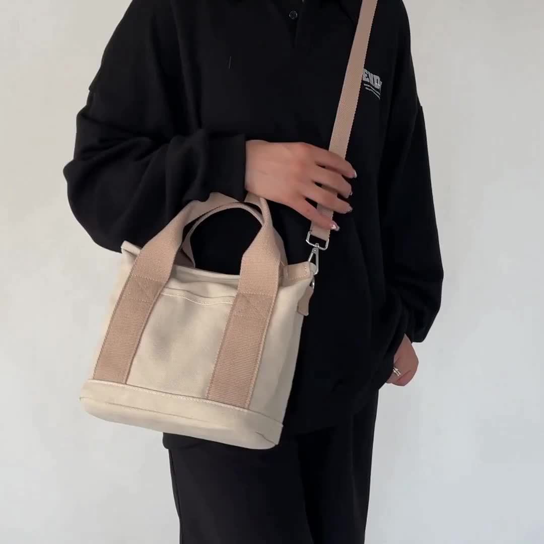 1pc Tote Bag Women And Men Small Satchel Bag Stylish Mini Tote Handbag Canvas Hobo Bag Fashion Crossbody Bag Shoulder Bag 2023