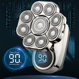 Electric Shaver for Men, 9-Blade Head Shaver, Cordless USB Rechargeable Wet/Dry Razor, Lithium Battery, Rotary Bald Head Hair Clippers with Opening Tool Head - Waterproof Electric Razor