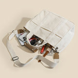 Canvas Tote Bag With Seperations, Durable Lightweight Shoulder Bag, Casual Practical Commuter   Bag