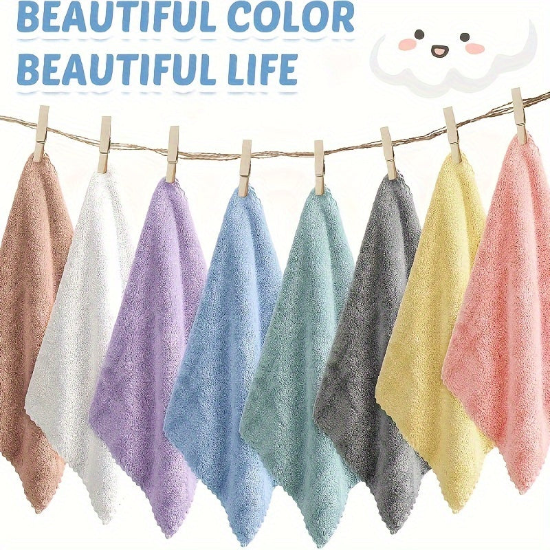 [Fast Arrival] 20pcs Soft Absorbent Fingertip Towels - Gentle Bathroom Essentials for Hand and Face, 9.8 * 9.8 Inches, Household Ordinary Handkerchiefs, Small Square Towels for Bathroom Supplies