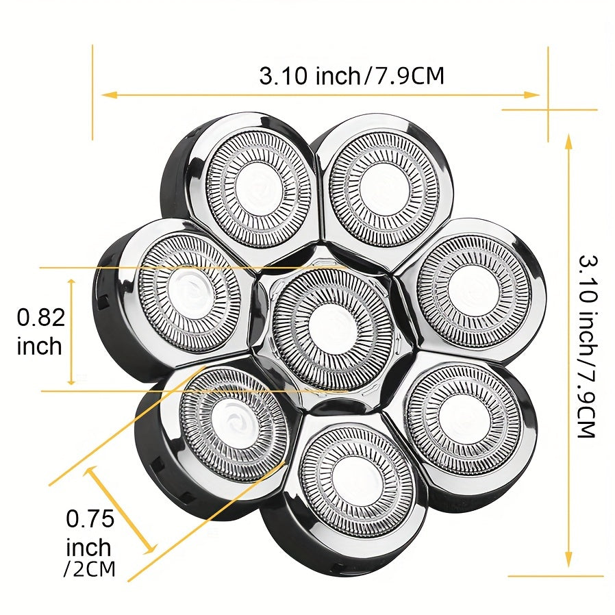 8 Blades Electric Shaver Replacement Heads, Shaver Replacement For Electric Razor Shaving Bald Tool, Head And Face Electric Razor Shaver Head