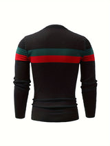 Cool Knitted Sweater For Men, Men's Casual Retro Striped Pullover Knit Sweater Streetwear For Winter Fall, As Gifts