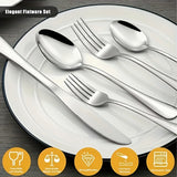 40/60pcs Stainless Steel Silverware Set, Western Food Utensils, Dinner, Supplies Including Knives, Forks, Spoons, Restaurants, Hotels, Family Birthday, Wedding, Outdoor Events, Independence Day, Christmas Party Gifts, Can Be