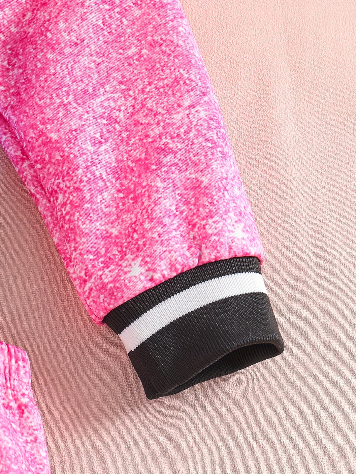 Girls' 2pc Splicing Long Sleeve Varsity Jacket & Skirt, Sequin Effect Outfits Kids Clothes For Spring Fall Party