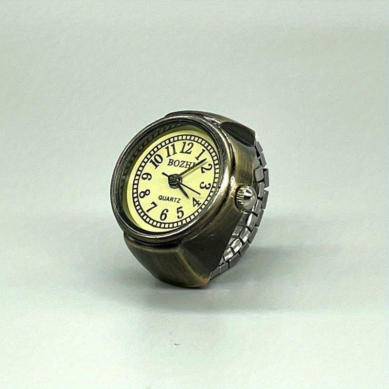 Vintage Mini Finger Ring Watch Roman Numeral Punk Quartz Watch Trendy Couple Finger Ring Watches Accessories