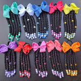 2pcs Delicate Braided Ponytail Hair Extensions - Exquisite Beads Decorations, Twist Dreadlocks Design, Stylish Ponytails, Adorable Hair Bows - Perfect for Girls and Young Women, Ideal for Casual Daily Wear, Leisure Activities