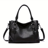 Fashionable Designer Soft Leather Retro Tote Bag - Large Capacity, Multi-pocket Organizer - Casual Ladies Shoulder & Crossbody Bag with Adjustable Strap - Perfect Mothers Day Gift for Her - Durable, Stylish, and Versatile Pur