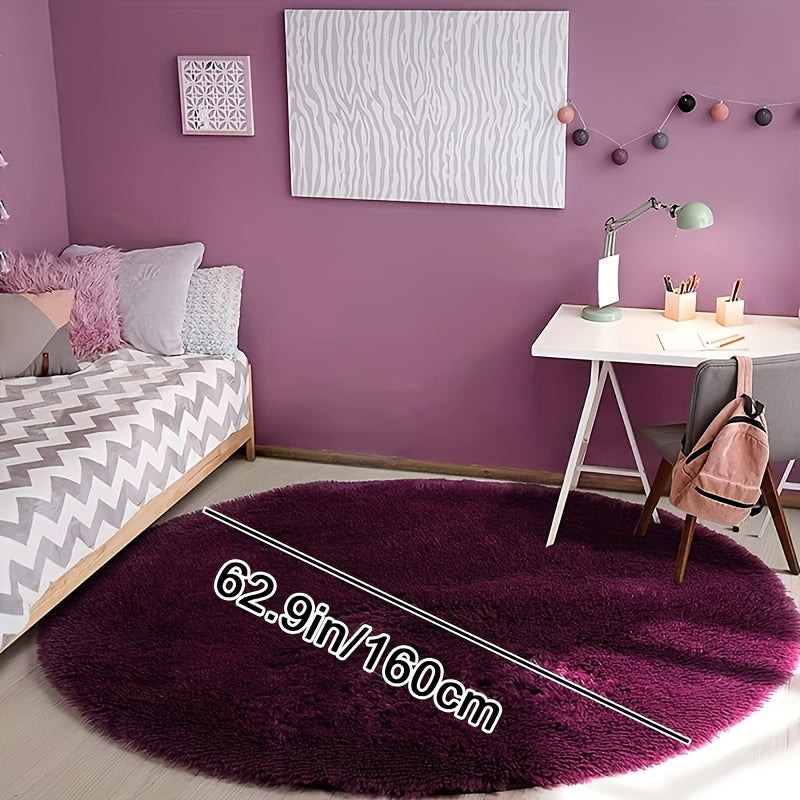 1pc Luxurious Shaggy Rug - Ultra-Soft, Non-Slip, Water-Resistant for Home Comfort - Ideal for Bedroom, Living Room, Nursery & Dorm Decor (4x4)