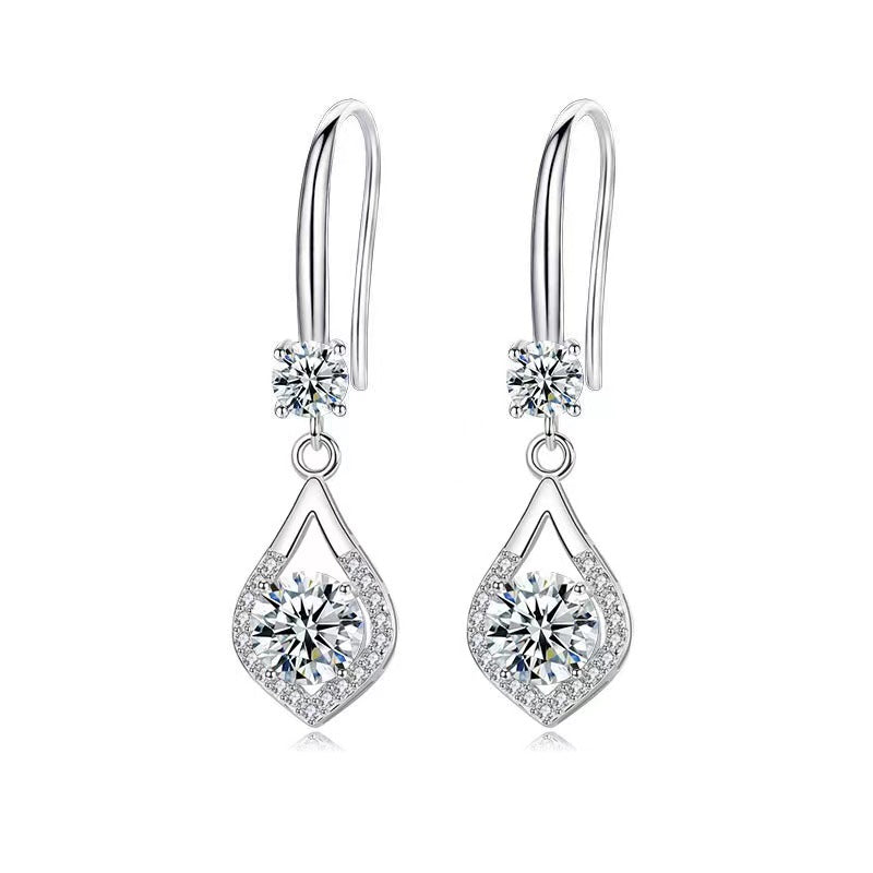 Luxurious Teardrop Moissanite Earrings - 925 Sterling Silver, Classic Sparkle, Hypoallergenic, Nickel-Free, Durable, Timeless Design, Perfect for Engagement, Wedding, Anniversary, Birthday Gift, Elegant Accessory for Any Occa