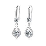 Luxurious Teardrop Moissanite Earrings - 925 Sterling Silver, Classic Sparkle, Hypoallergenic, Nickel-Free, Durable, Timeless Design, Perfect for Engagement, Wedding, Anniversary, Birthday Gift, Elegant Accessory for Any Occa