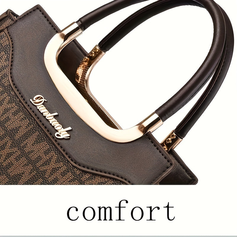 Luxury Elegant Letter Pattern Handbag, A Classic Match for Women