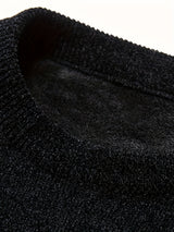 Color Block Knitted Sweater, Men's Casual Warm Mid Stretch Crew Neck Pullover Sweater For Men Fall Winter