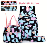 Vibrant Tie Dye Cartoon Pattern Backpack - Spacious School Bag with Insulated Lunch Box, Pencil Case, and Multiple Compartments for Organized School Use