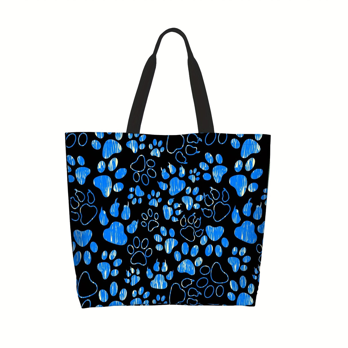 Large Capacity Tote Bag - Dog Paws Pattern Handbag Gym Bag, Travel Weekender Bag, Shopping Bag For Women Men