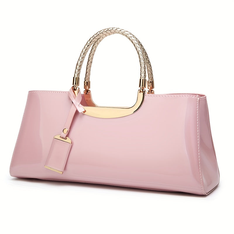 Chic Ladies Glossy Patent Leather Handbag - Stylish & Premium Quality - Everyday Fashion Accessory for Women