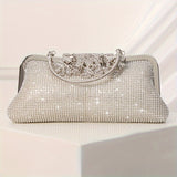 Luxurious Rhinestone Evening Clutch Bag - Small, Fashionable, Sparkling Purse for Weddings, Luxurious Dinners, and Formal Events - Elegant, Glamorous, and Eye-Catching Accessory for Women