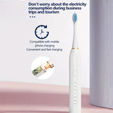 60-Day Long-Lasting 4-Hour Fast Charge Electric Toothbrush for Women and Girls, 8 Brush Heads, 42,000 VPM Whitening, 2 Min Smart Timer, 6 Cleaning Modes