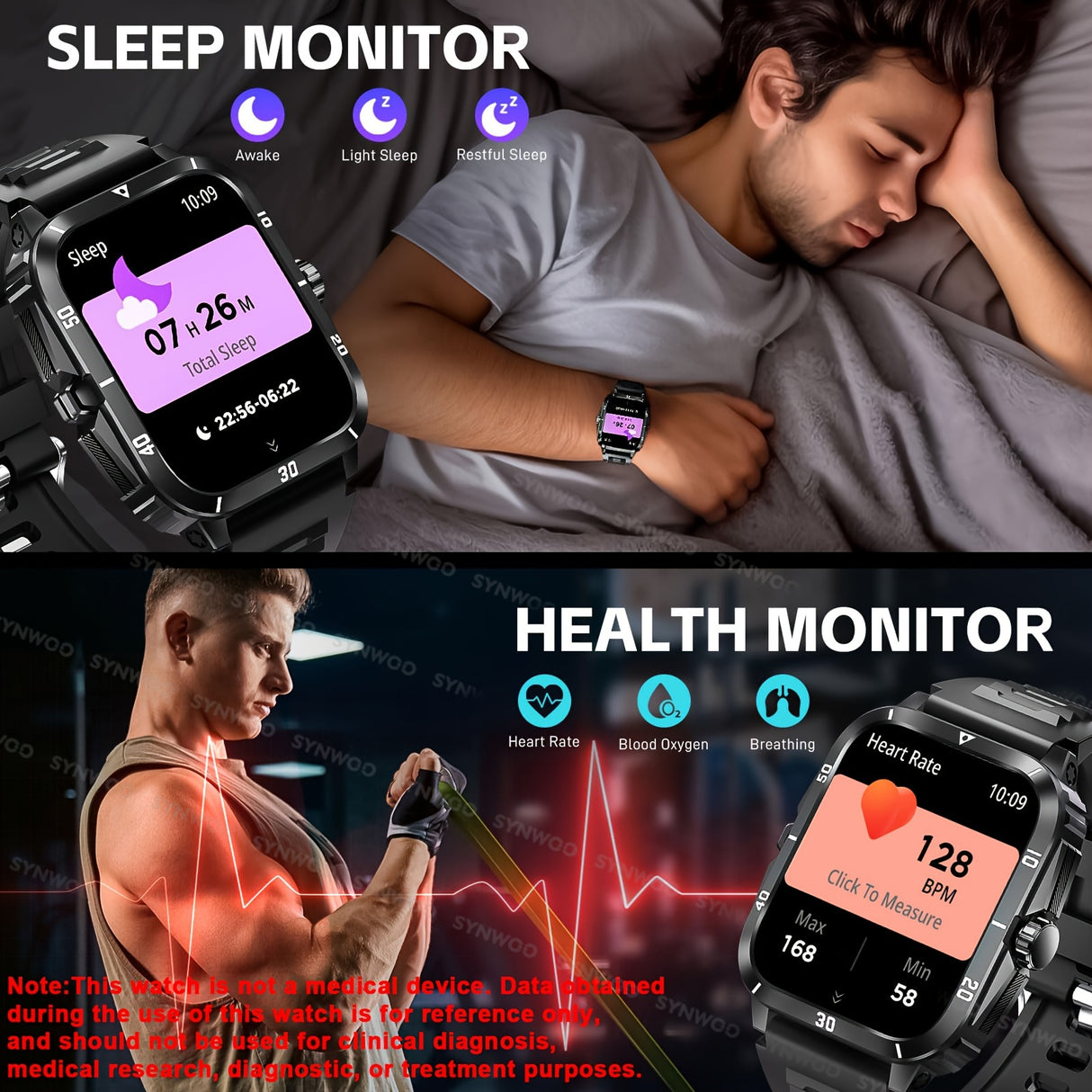 Stylish Multi-Function Smart Watch - Wrist Watches with 1.96" HD Display, 3ATM Waterproof, Wireless Call, Multi Sports Modes, Period Reminder, Weather Forecast, Sleep Monitoring, Sports Pedometer for Android and IOS Devices