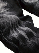 Mens Printed Jeans - Premium Jeans for Men Slim Fit - Skinny Stretch Denim Printed Pants for Men