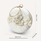 Vibrant Floral Embroidery Round Clutch Bag - Stunning Wedding Party Purse for Women, Elegant Hanfu Accessories with Delicate Flower Pattern, Perfect for Banquet and Formal Occasions