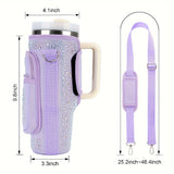 Water Bottle Carrier Bag, Cup Belt Bag with Phone Pocket, Adjustable Strap
