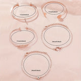 6pcs/set Women's Watch Luxury Rose Golden Quartz Watch Analog Stainless Steel Mesh Wrist Watch & Bracelets, Gift For Mom Her for eid, ramadan