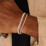 2pcs Stylish Rope Chain Men's Bracelets - Fashion Jewelry Gifts for Him - Durable, Water-Resistant, and Adjustable Accessories
