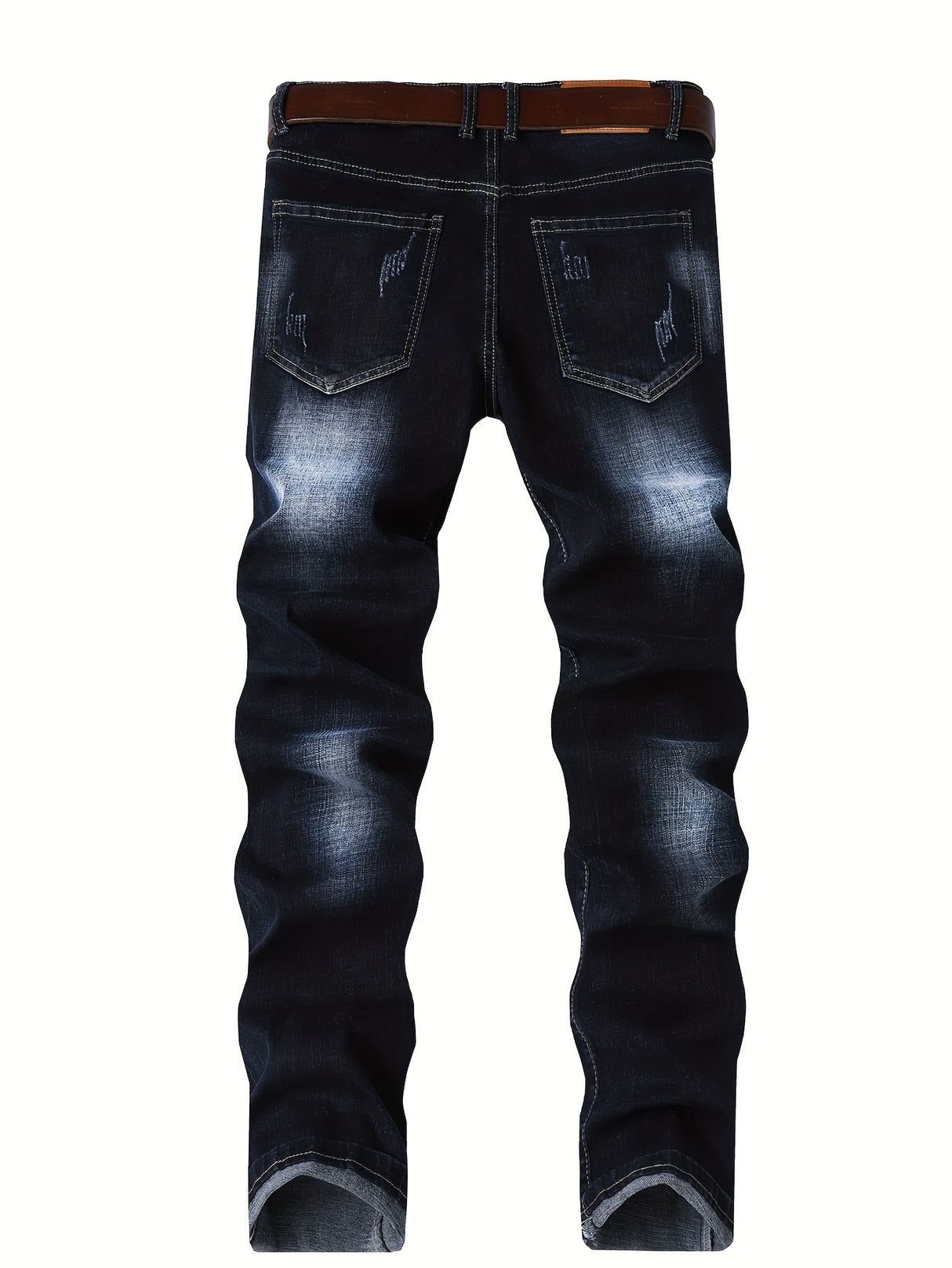 Stretchy Chic Ripped Skinny Jeans for Men - Soft, Breathable, Comfortable, Faded, Distressed Denim Pants with Elastic Waistband - Chic Street Style, Casual Fashion, Perfect for Daily Wear