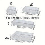 9pcs Clear Drawer Organizer Set for Makeup & Accessories - Versatile Storage Solutions for Cosmetics, Brushes, and Bathroom Essentials
