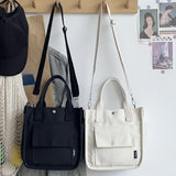 Mini Canvas Tote Bag With Top Handle, Multi Pockets Crossbody Bag, Portable Lunch Box Storage Bag