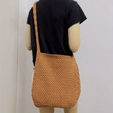 Trendy Literary Crochet Hobo Bag - Hollow Out Knitted, Crossbody, Stylish, Fashionable, and Spacious Handbag for Women