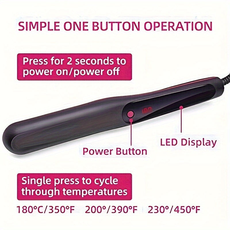2-in-1 Ceramic Hair Straightener Brush - Advanced, All-in-One Styling Tool with Quick-Heat Tech & LCD Display - Perfect for All Hair Types, Daily Use & Stylish Womens Gift