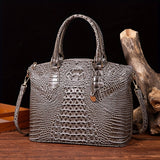 Chic Crocodile Embossed Womens Handbag - Top Handle Satchel with Roomy Interior & Convertible Crossbody Strap - Fashion Purse for Everyday Style