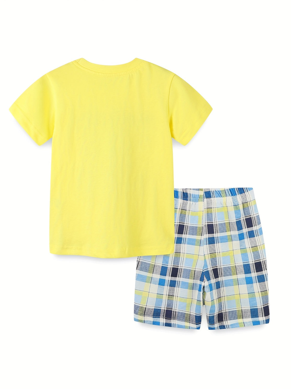 Toddler Boys Charming Cartoon Embroidered Short Set - Soft Cotton 2-Piece Outfit for Summer Spring - Adorable Casual Wear