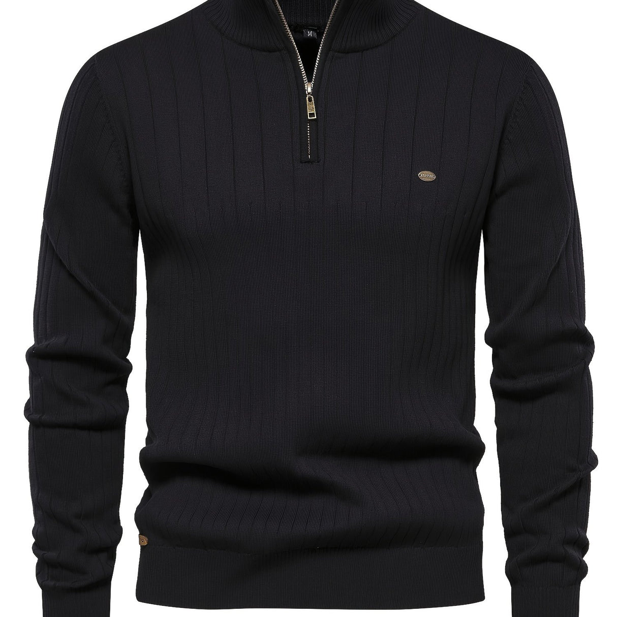 Men's Casual Cotton Warm Slightly Stretch Half Zipper Stand Collar Pullover Sweater For Men Fall Winter