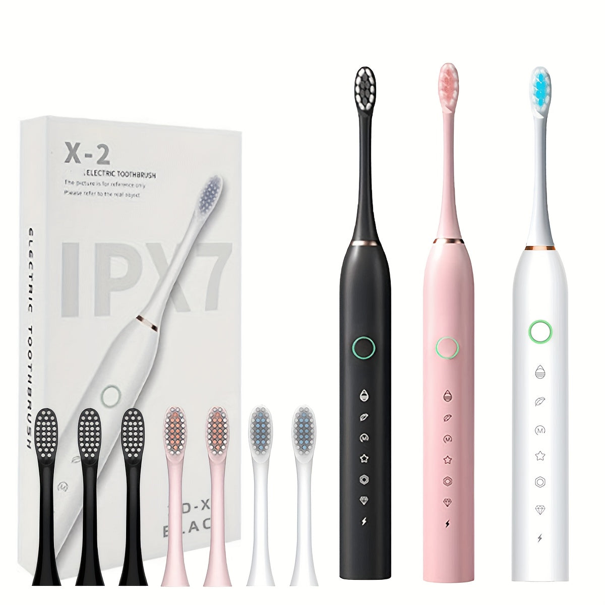 Electric Toothbrush With 6 Modes And A Smart Timer, Suitable For Both Men And Women, Rechargeable USB Electric Toothbrush, Whitening Oral Hygiene, 4/8 Replacement Heads, Sensitive Gums And Teeth Special Soft Toothbrush