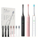 Electric Toothbrush With 6 Modes And A Smart Timer, Suitable For Both Men And Women, Rechargeable USB Electric Toothbrush, Whitening Oral Hygiene, 4/8 Replacement Heads, Sensitive Gums And Teeth Special Soft Toothbrush