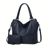 Luxurious Soft Leather Retro Tote Handbag - Spacious Multi-Pocket Design, Adjustable Shoulder Strap, and Stylish Crossbody Option - Perfect Mother's Day Gift or Everyday Essential for Ladies