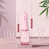 Pink Water Flosser And Electric Toothbrush, 6 Jet Tips & 8 Brush Heads, Usb Chargeable, Best Christmas Gift