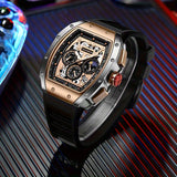 Foxbox Men's Waterproof Quartz Wristwatch, Date Sport Silicone Wrist Watches