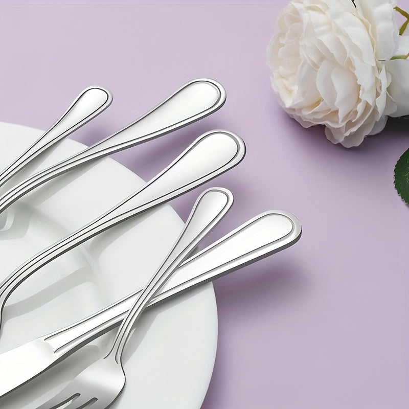 48/72pcs Silverware Set, Including Steak Knife, Premium Stainless Steel Cutlery Set, Knife, Spoon, And Fork Set, Dishwasher Washable, Stylish Design