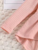 Sweet Outfits 2pcs Girls, Flutter Trim Long Sleeve Pullover + Flora Print Pants Set Kids Clothes Spring Fall