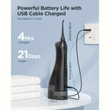 Fairywill Flush Device And Electric Toothbrush Combination with 4 Replacement Brush Heads, 4 Replacement Flush Heads, 2-minute Smart Timer, USB Rechargeable, Oral Care Kit, Tooth Cleaning Tool-perfect Holiday Gift, Black